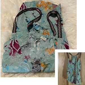 BKE Sage Green Printed Ribbon Straps Top